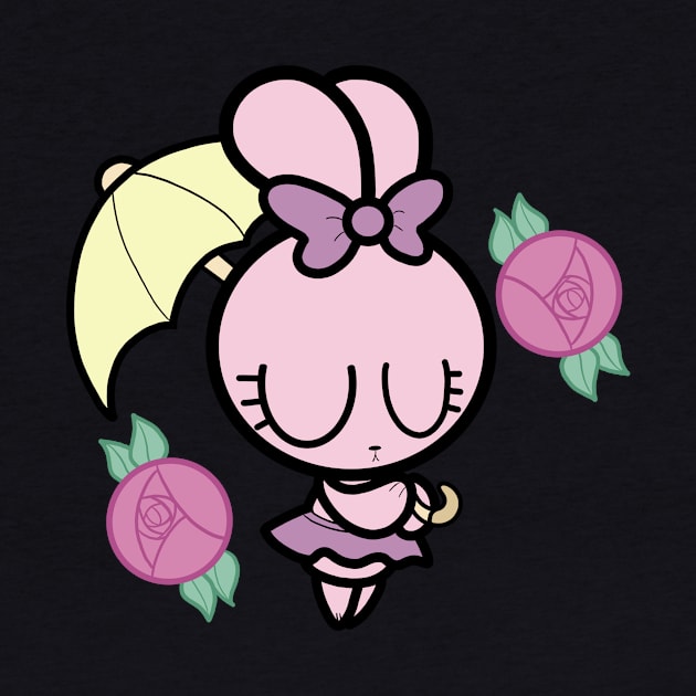 Pink Umbrella Bunny by Ms.Tiny